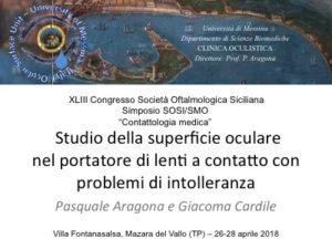 Studio della superficie oculare nel portatore di lenti a contatto